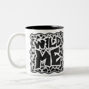 Dalmatian Black and White with Wild Me Two-Tone Coffee Mug