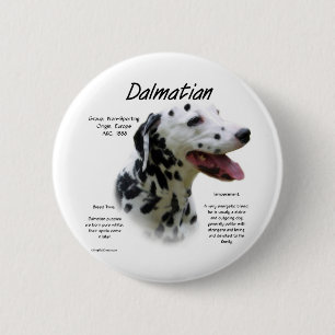 Dalmatian (blk) History Design 2 Inch Round Button
