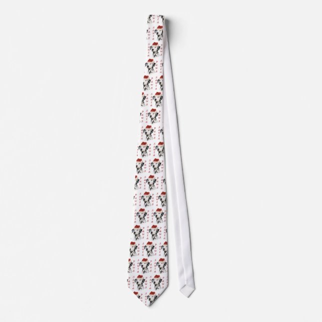 Dalmatian (blk) Santa Paws Tie (Front)