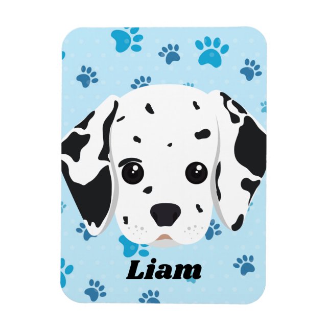Dalmatian Blue Paw Print Personalized     Magnet (Vertical)
