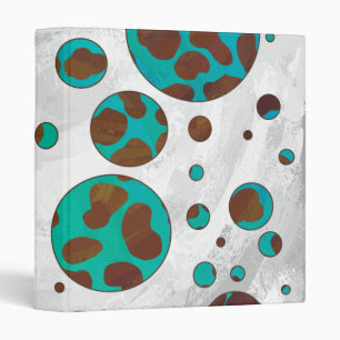 Dalmatian Brown and Teal Print Binder
