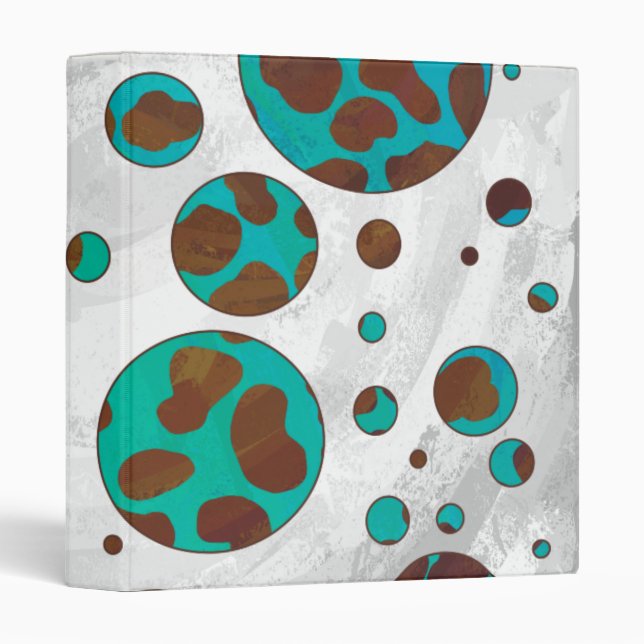 Dalmatian Brown and Teal Print Binder (Front/Spine)