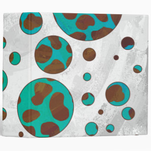 Dalmatian Brown and Teal Print Binder