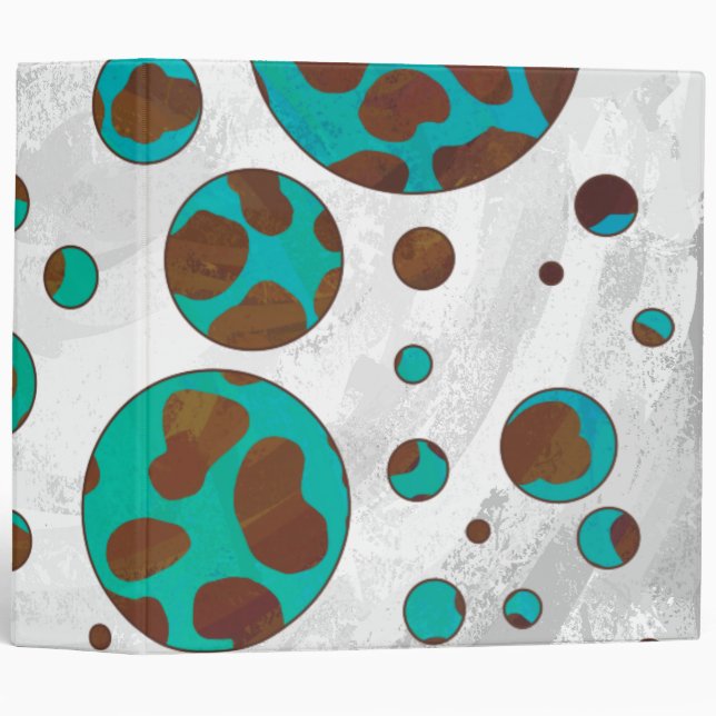 Dalmatian Brown and Teal Print Binder (Front/Spine)