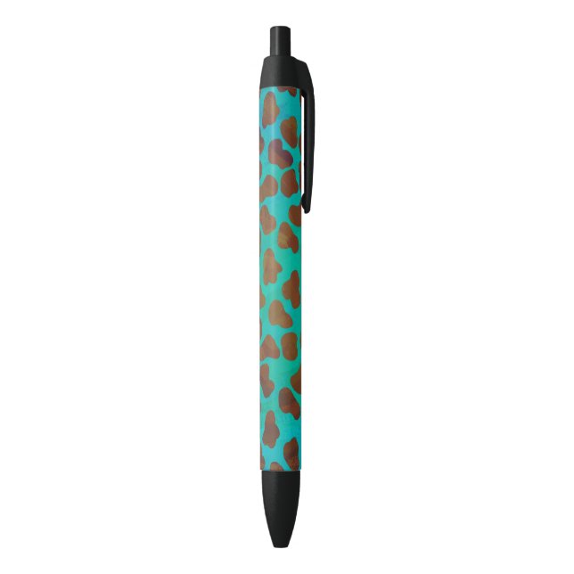 Dalmatian Brown and Teal Print Black Ink Pen (Bottom (Vertical))