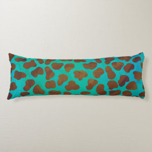 Dalmatian Brown and Teal Print Body Pillow