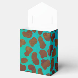 Dalmatian Brown and Teal Print Favor Box