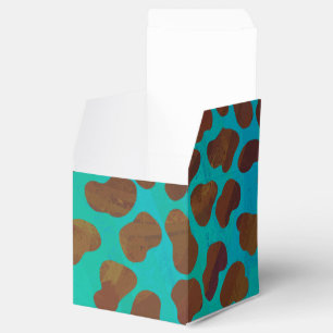 Dalmatian Brown and Teal Print Favor Box
