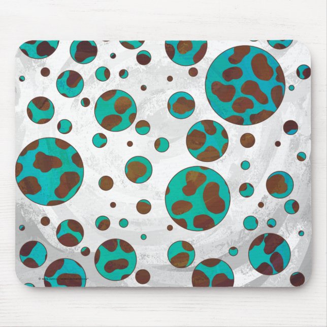 Dalmatian Brown and Teal Print Mouse Pad (Front)