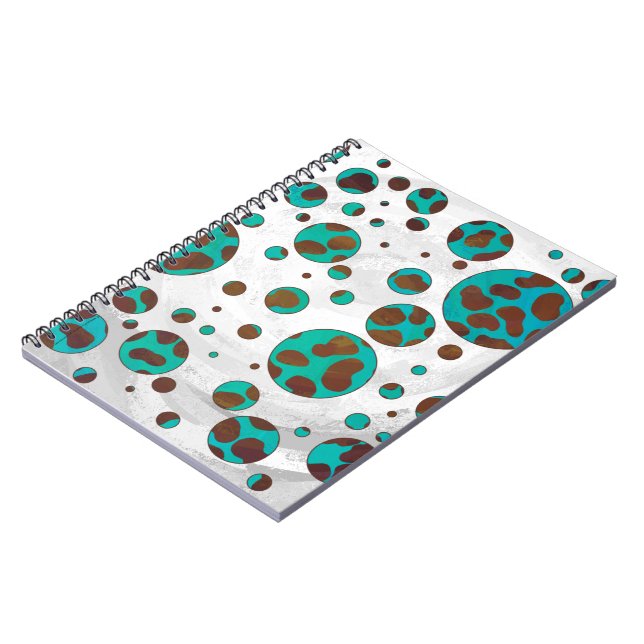 Dalmatian Brown and Teal Print Notebook (Left Side)