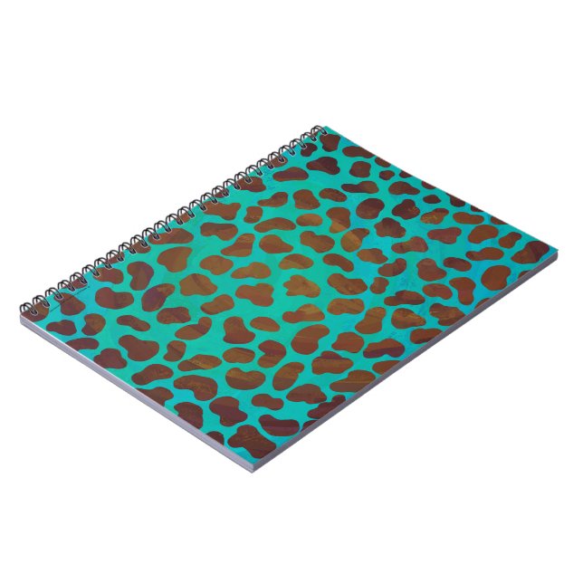 Dalmatian Brown and Teal Print Notebook (Left Side)