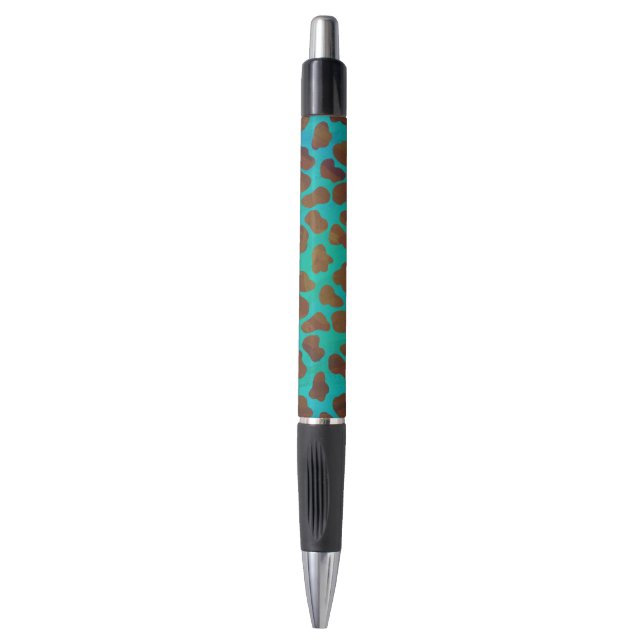 Dalmatian Brown and Teal Print Pen (Front Vertical)