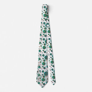 Dalmatian Brown and Teal Print Tie