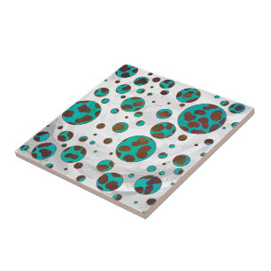 Dalmatian Brown and Teal Print Tile