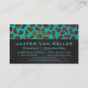 Dalmatian Brown and Teal with Monogram Business Card