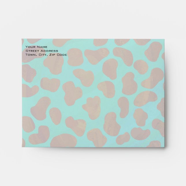 Dalmatian Brown and Teal with Monogram Envelopes (Front)