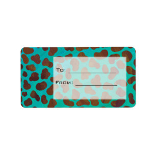 Dalmatian Brown and Teal with Monogram Label