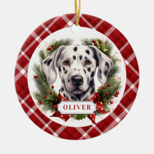 Dalmatian Ceramic Circle Ornament