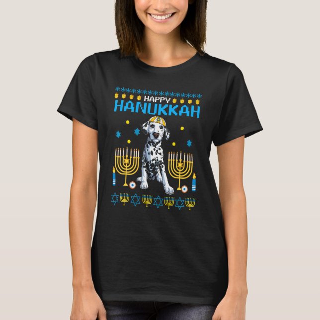 Dalmatian Chanukah Jewish Ugly Hanukkah Sweater Pa (Front)