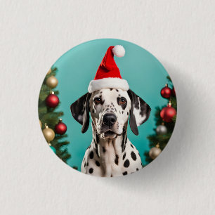 Dalmatian Christmas 1 Inch Round Button