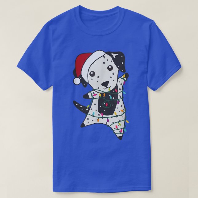 Dalmatian Christmas Christmas Animals Fairy Lights T-Shirt (Design Front)