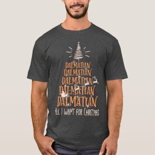 Dalmatian Christmas Dog breed Christmasree friends T-Shirt