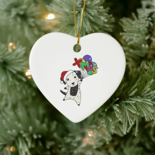 Dalmatian Christmas Dog Winter Animals Dogs Ceramic Ornament