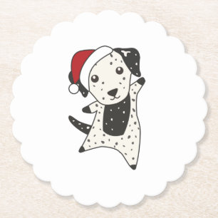 Dalmatian Christmas Dog Winter Animals Dogs Paper Coaster