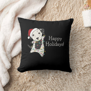 Dalmatian Christmas Dog Winter Animals Dogs Throw Pillow