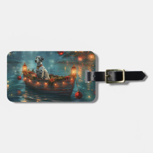 Dalmatian Christmas Festive Voyage Luggage Tag
