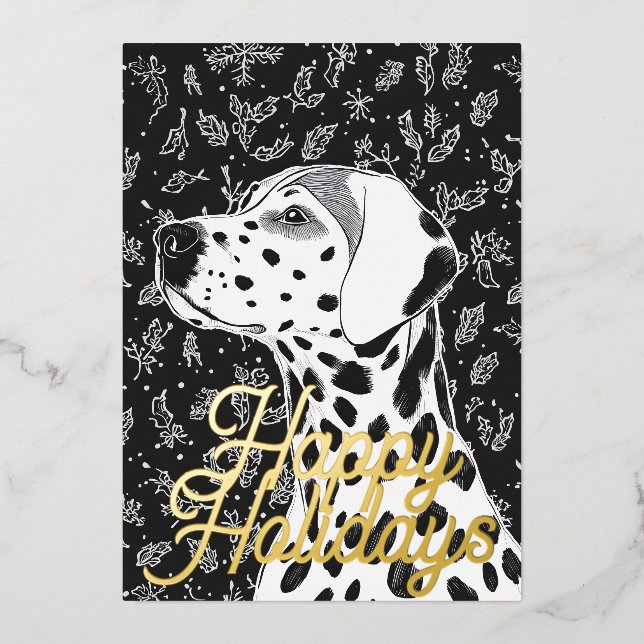 Dalmatian christmas foil holiday card (Front)
