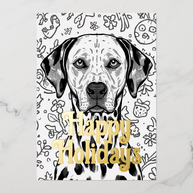 Dalmatian christmas foil holiday card (Front)