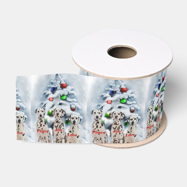 Dalmatian Christmas Grosgrain Ribbon (Spool)