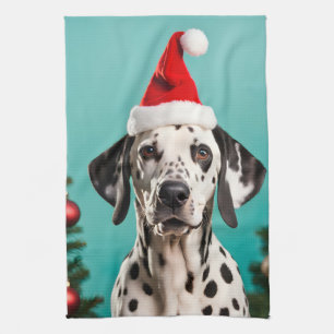 Dalmatian Christmas Kitchen Towel