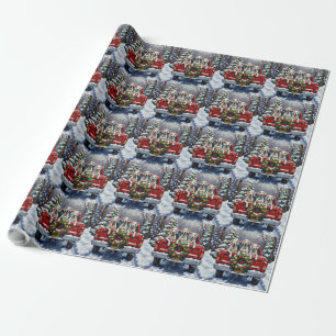 Dalmatian Christmas Red Truck Holiday Wrapping Paper