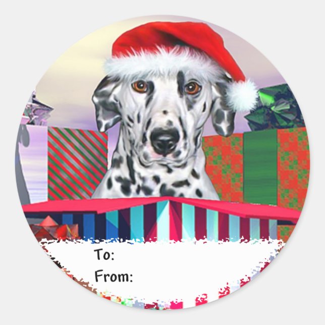 Dalmatian Christmas Surprise Gift Tags (Front)