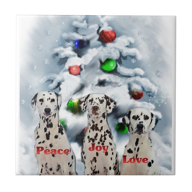 Dalmatian Christmas Tile (Front)
