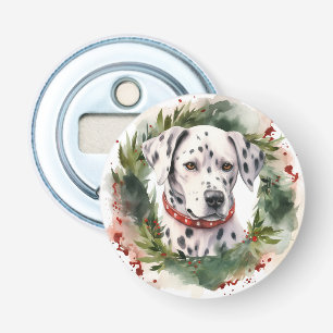 Dalmatian Christmas Wreath Festive Pup Bottle Opener