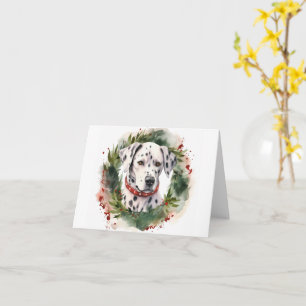 Dalmatian Christmas Wreath Festive Pup  Card