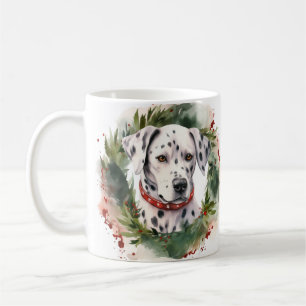 Dalmatian Christmas Wreath Festive Pup Coffee Mug