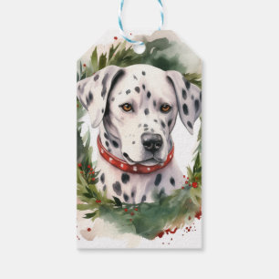 Dalmatian Christmas Wreath Festive Pup  Gift Tags