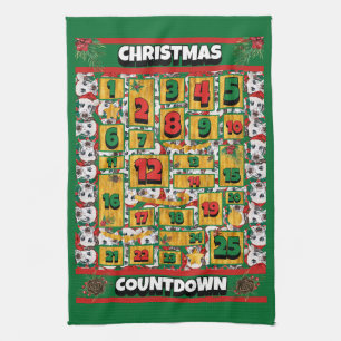 Dalmatian Countdown Christmas Advent Calendar Dog Kitchen Towel