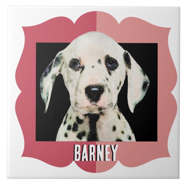 Dalmatian customized pattern photo frame tile (Front)