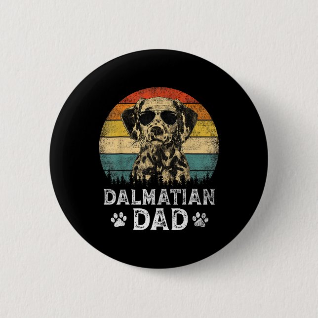 Dalmatian Dad Dog Lovers Father's Day Tee  2 Inch Round Button (Front)