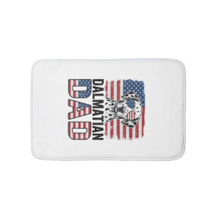 Dalmatian Dad Patriotic Vintage Dog Shirt Design_1 Bath Mat