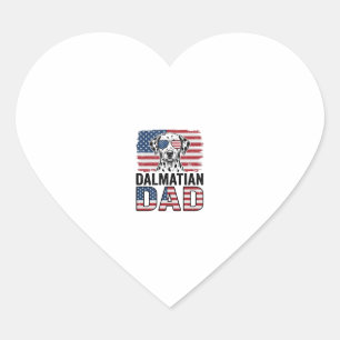Dalmatian Dad Patriotic Vintage Dog Shirt Design_1 Heart Sticker