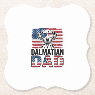 Dalmatian Dad Patriotic Vintage Dog Shirt Design_1 Paper Coaster