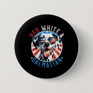 Dalmatian Dog 4th Of July Red White And Dal Lovers 2 Inch Round Button