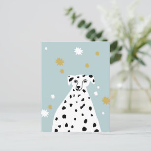 Dalmatian Dog Abstract Illustration Art Postcard