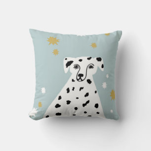 Dalmatian Dog Abstract Illustration Kids Throw Pillow